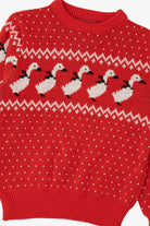 Red Ducks In Bows Ugly Christmas Pullover (2010s)