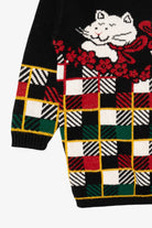 Vintage Black Holiday Time Cats Ugly Christmas Pullover (1980s)
