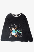Skiing Snowman Vintage Ugly Christmas Sweater (2000s)