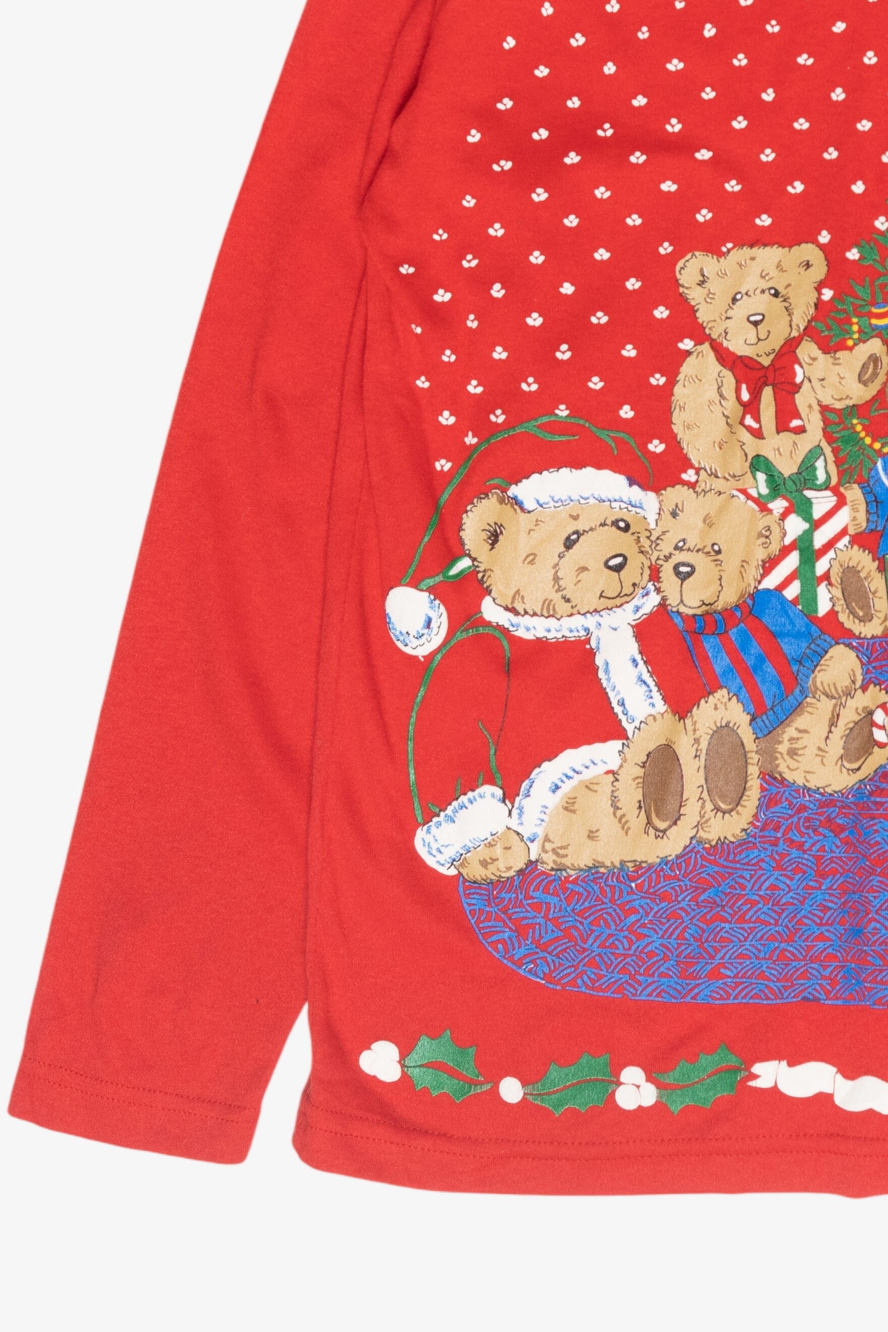 Bear Family Vintage Ugly Christmas Pullover (1990s)
