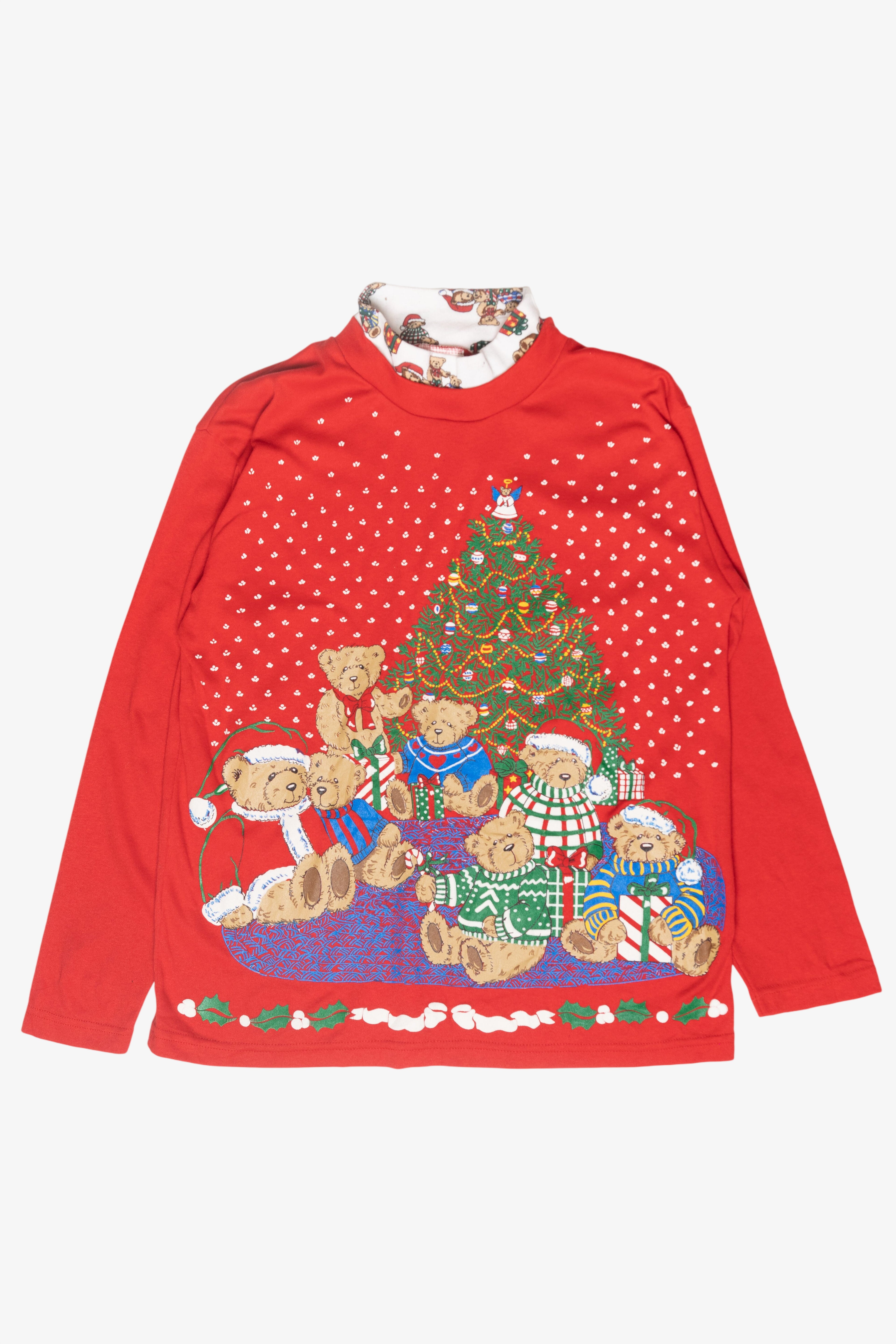 Bear Family Vintage Ugly Christmas Pullover (1990s)