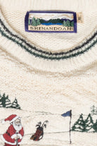 Santa Golfing Vintage Ugly Christmas Sweater (1980s)