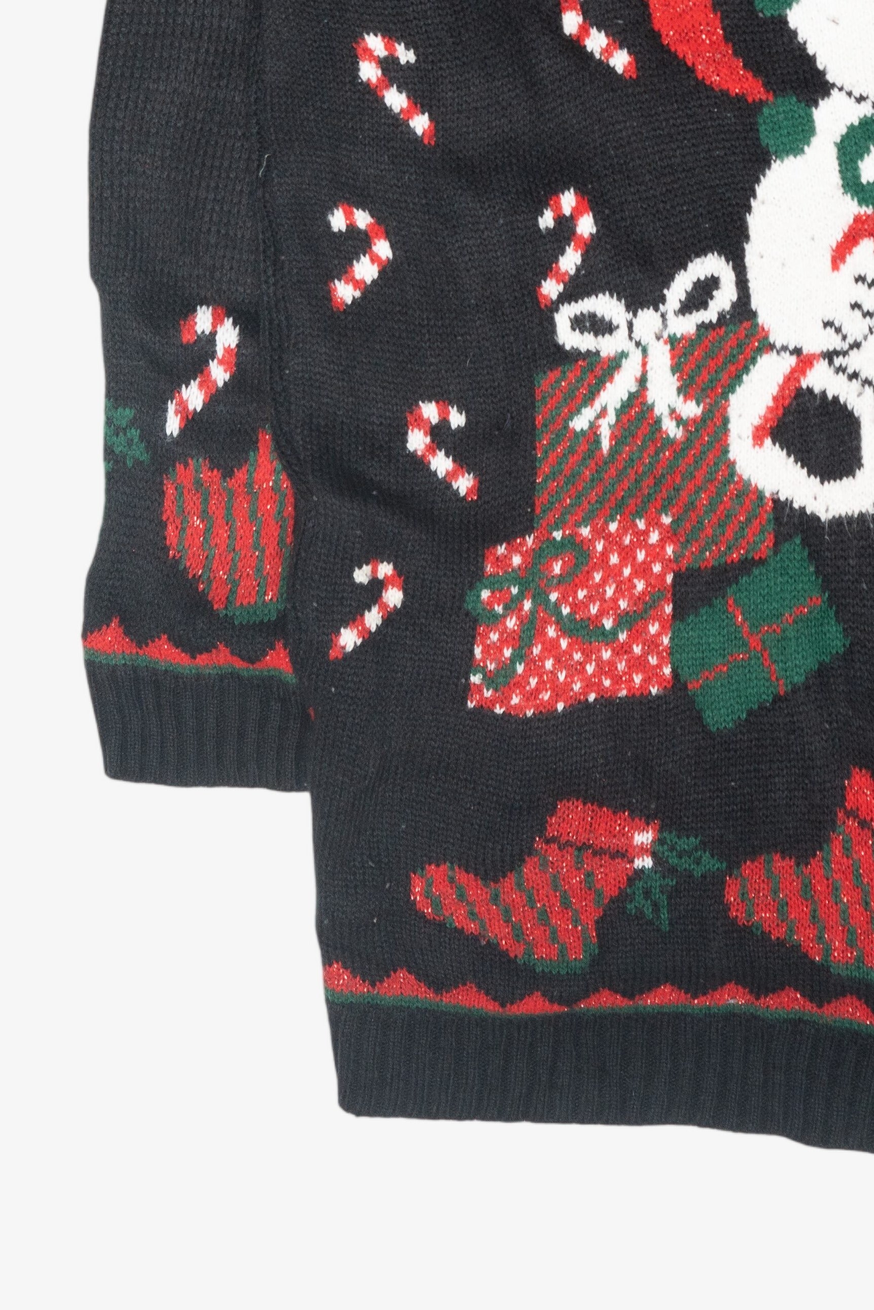 Candy Canes Maternity Size Vintage Ugly Christmas Sweater (1980s)