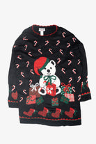 Candy Canes Maternity Size Vintage Ugly Christmas Sweater (1980s)