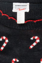 Candy Canes Maternity Size Vintage Ugly Christmas Sweater (1980s)