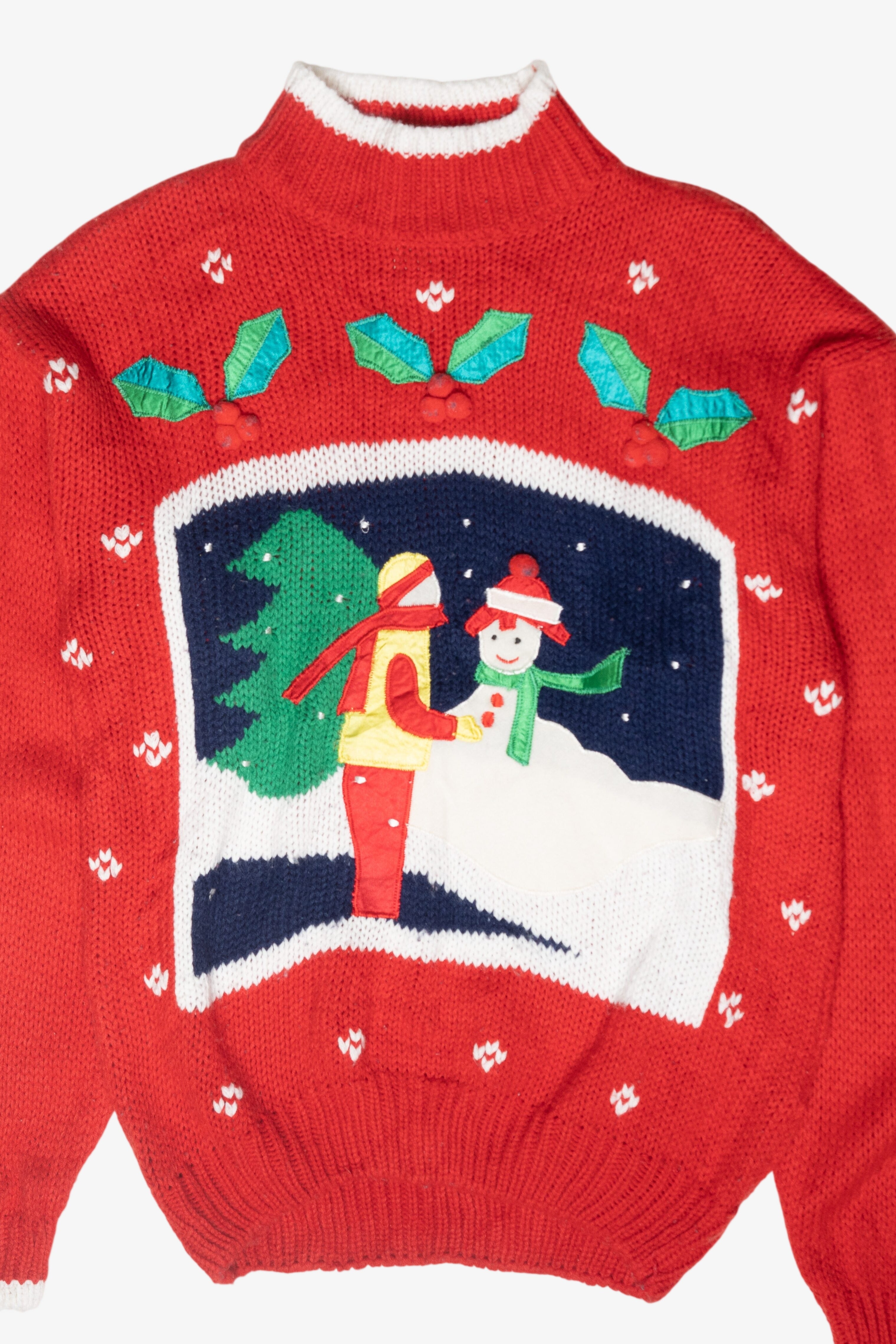 Melting Snowman Vintage Ugly Christmas Turtleneck (1980s)