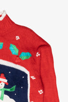 Melting Snowman Vintage Ugly Christmas Turtleneck (1980s)