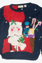 Santa Wrap Hat Vintage Ugly Christmas Sweater (1980s)