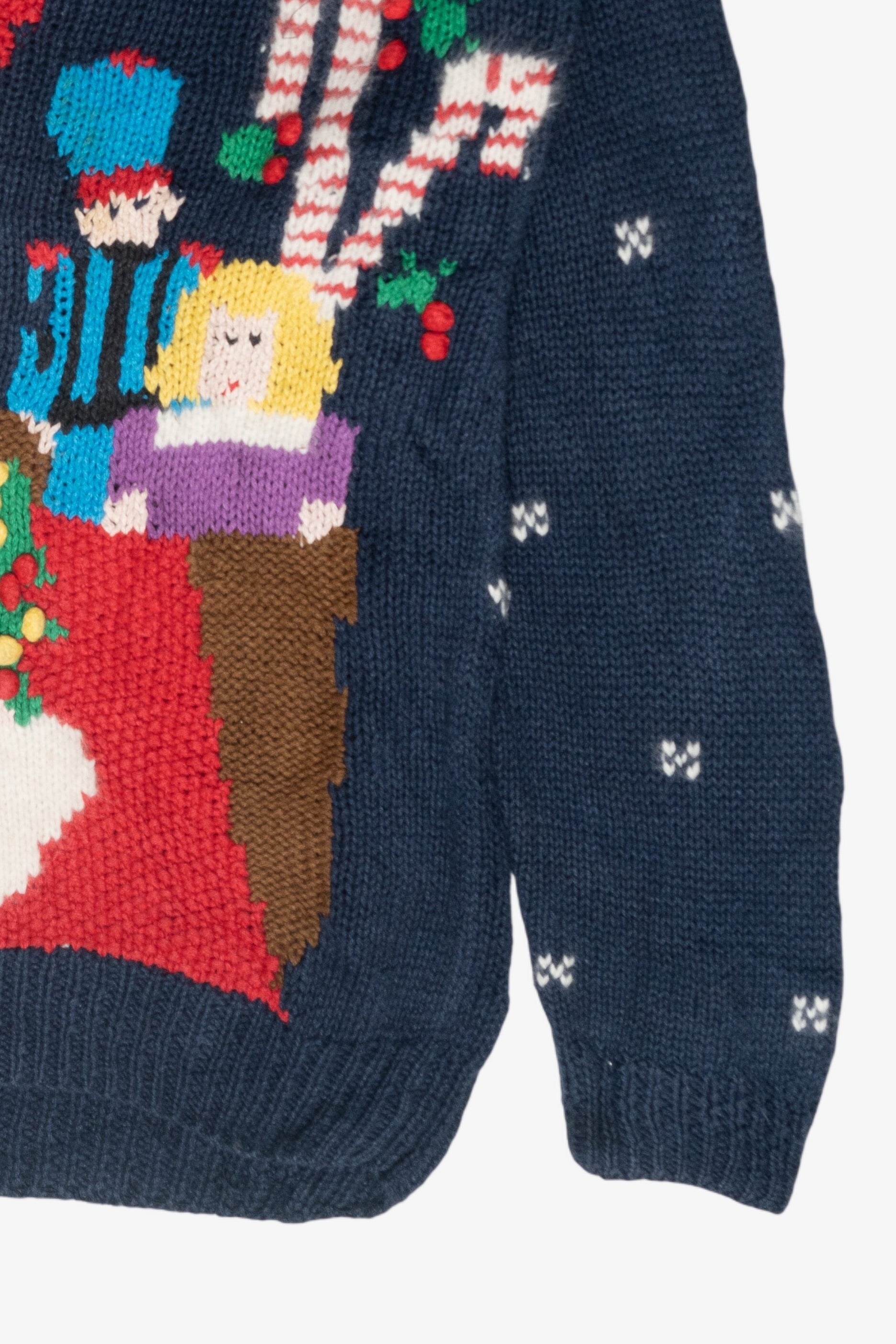 Santa Wrap Hat Vintage Ugly Christmas Sweater (1980s)