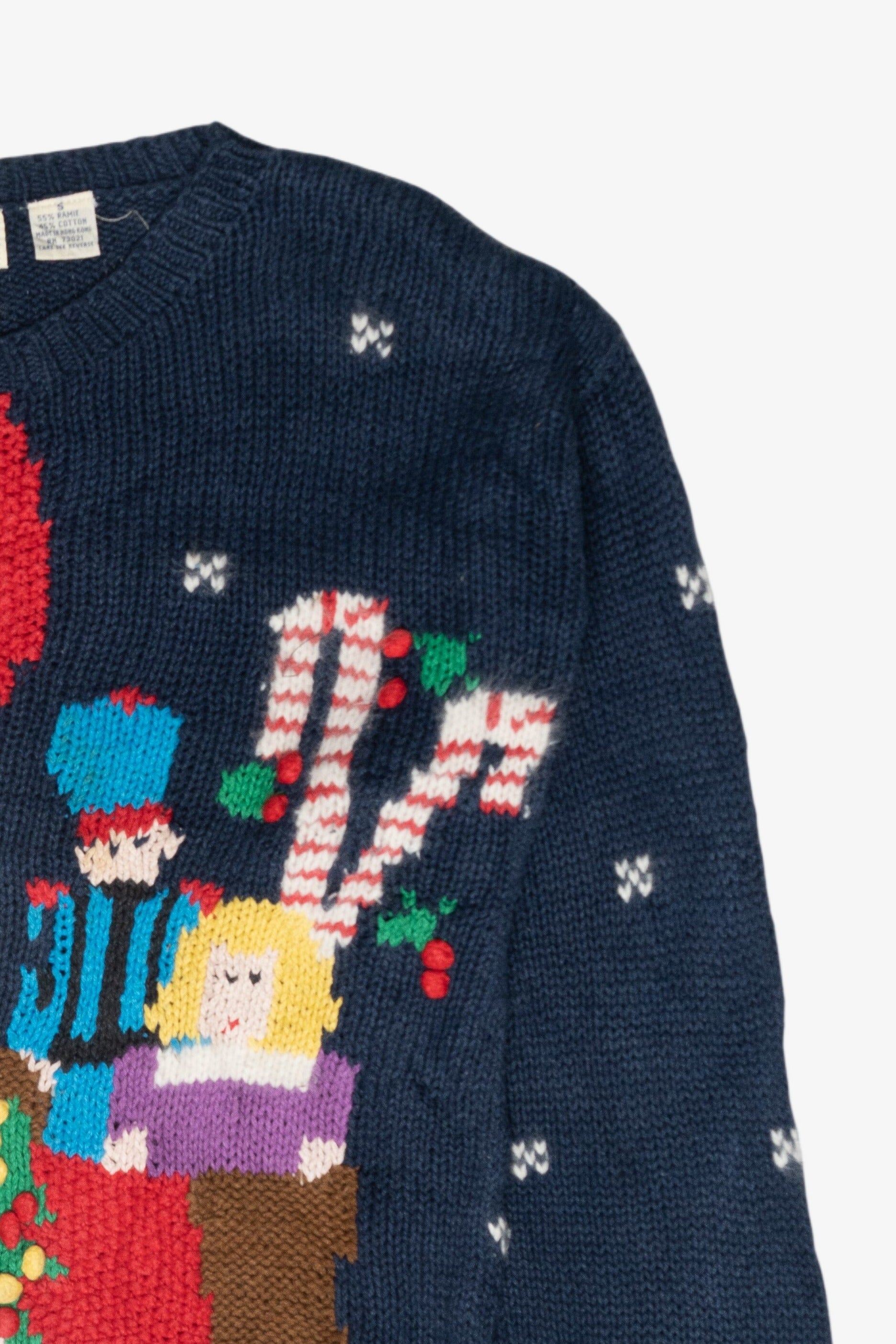 Santa Wrap Hat Vintage Ugly Christmas Sweater (1980s)