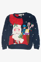 Santa Wrap Hat Vintage Ugly Christmas Sweater (1980s)