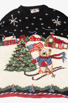 Skiing Bear USA Vintage Ugly Christmas Sweater (2000s)