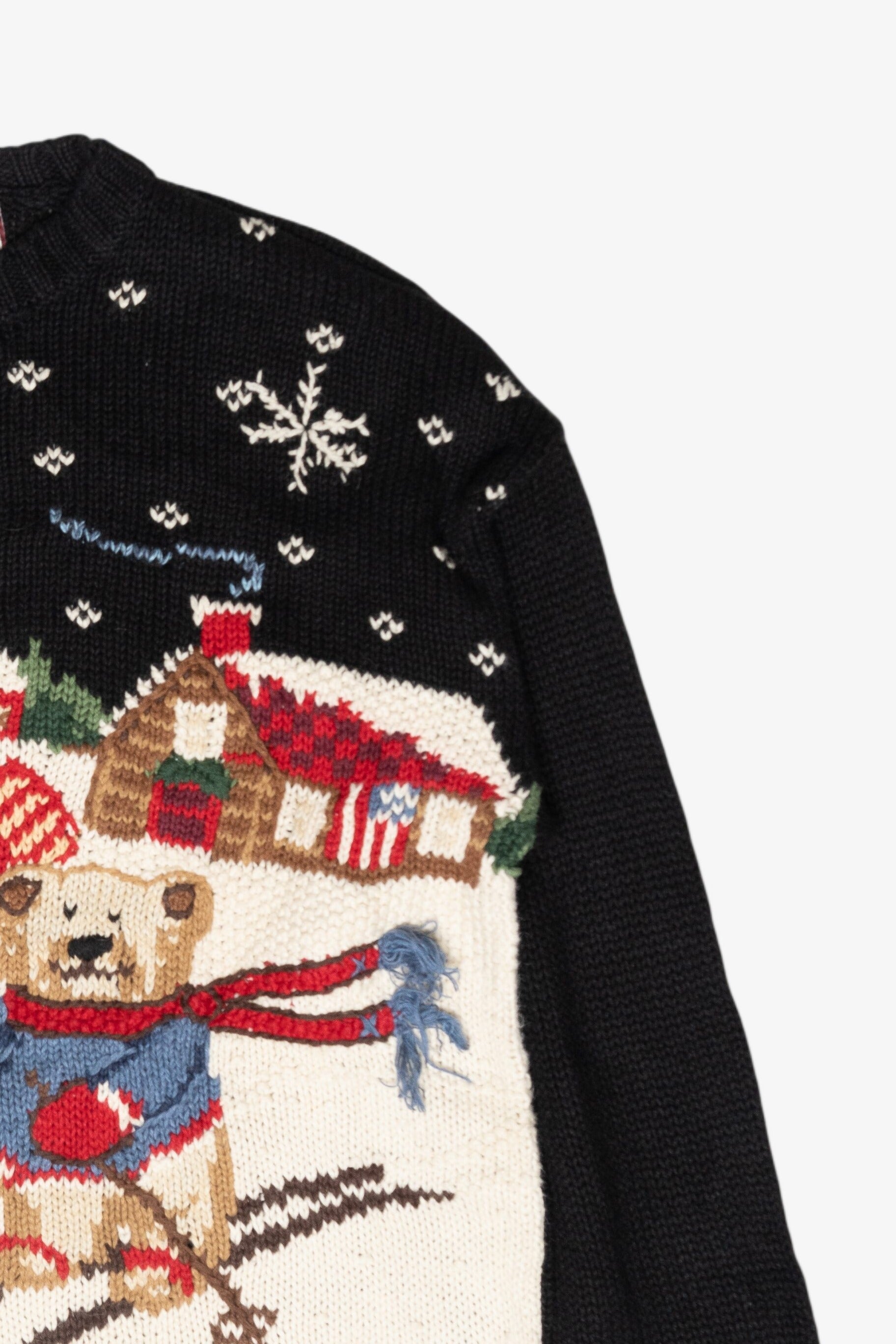 Skiing Bear USA Vintage Ugly Christmas Sweater (2000s)