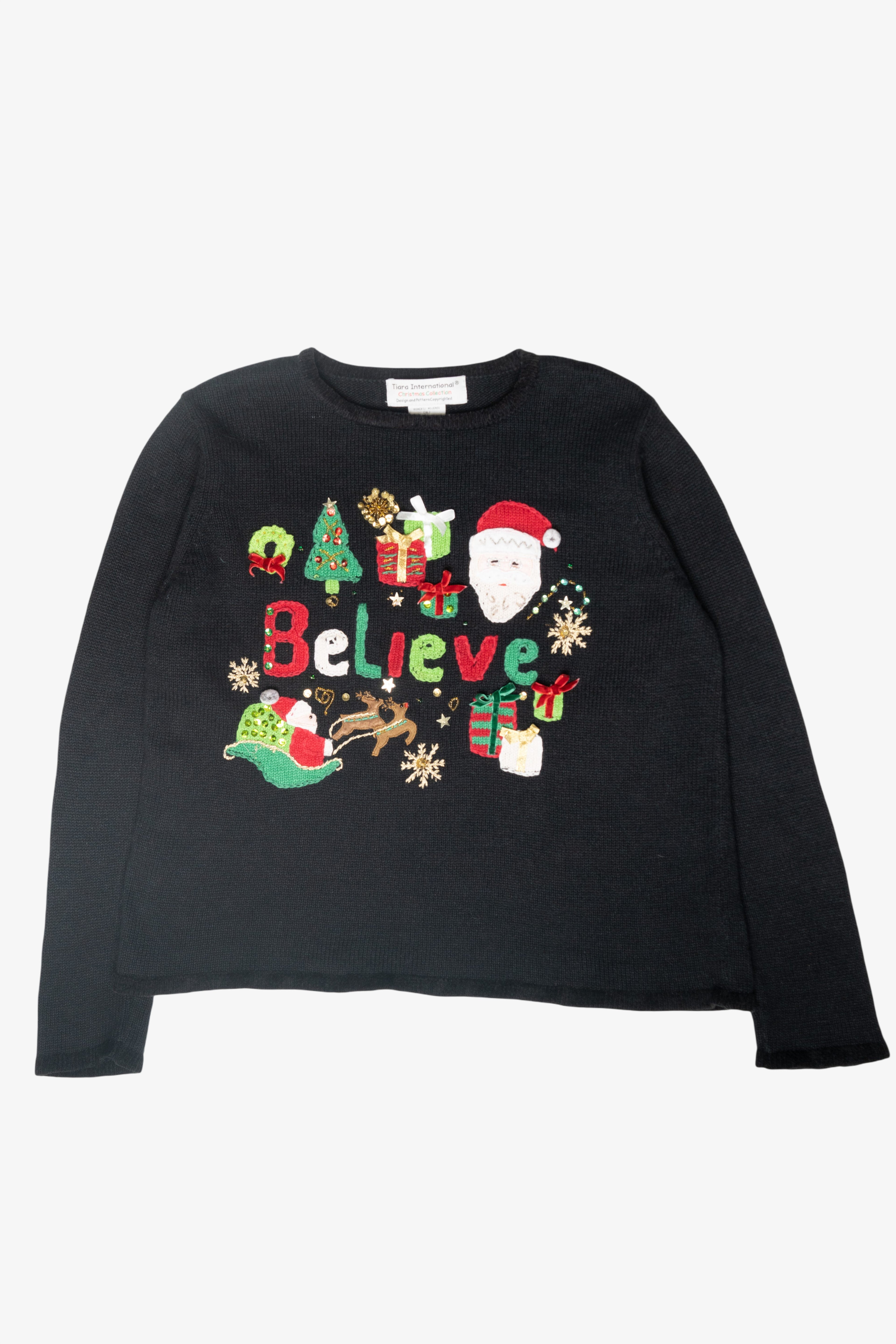 Believe Vintage Ugly Christmas Sweater (2000s)