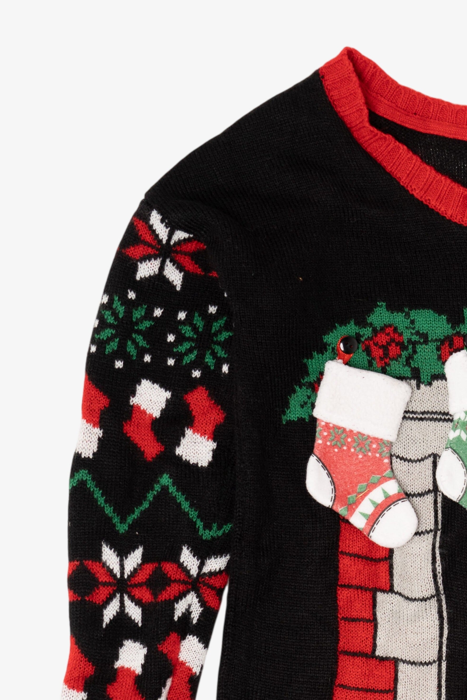 Vintage Black Remod Stockings Ugly Christmas Pullover (1990s)