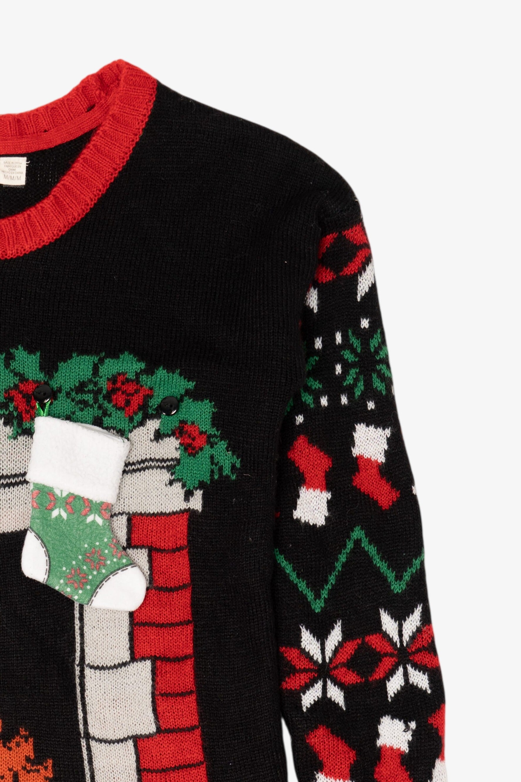 Vintage Black Remod Stockings Ugly Christmas Pullover (1990s)
