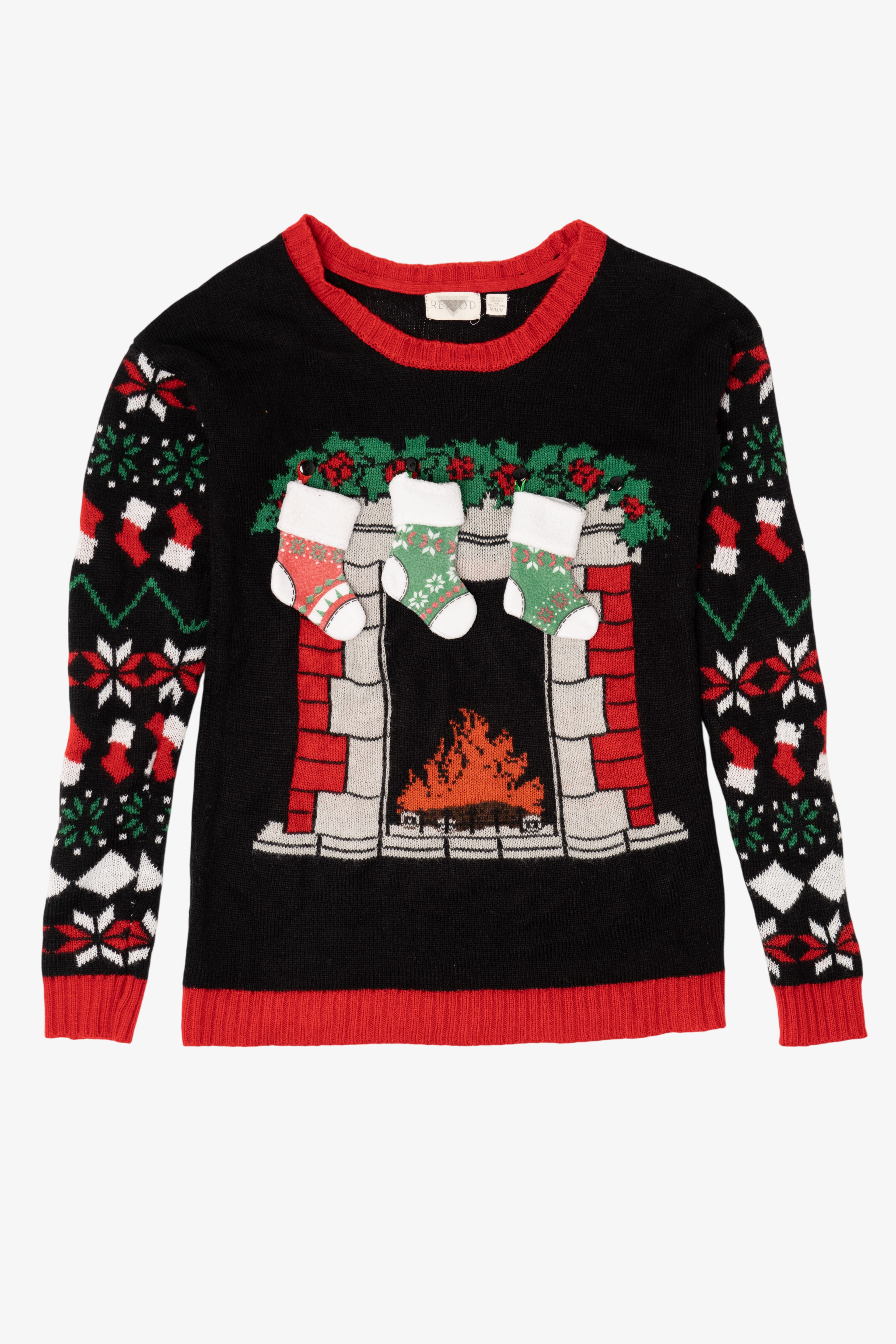 Vintage Black Remod Stockings Ugly Christmas Pullover (1990s)