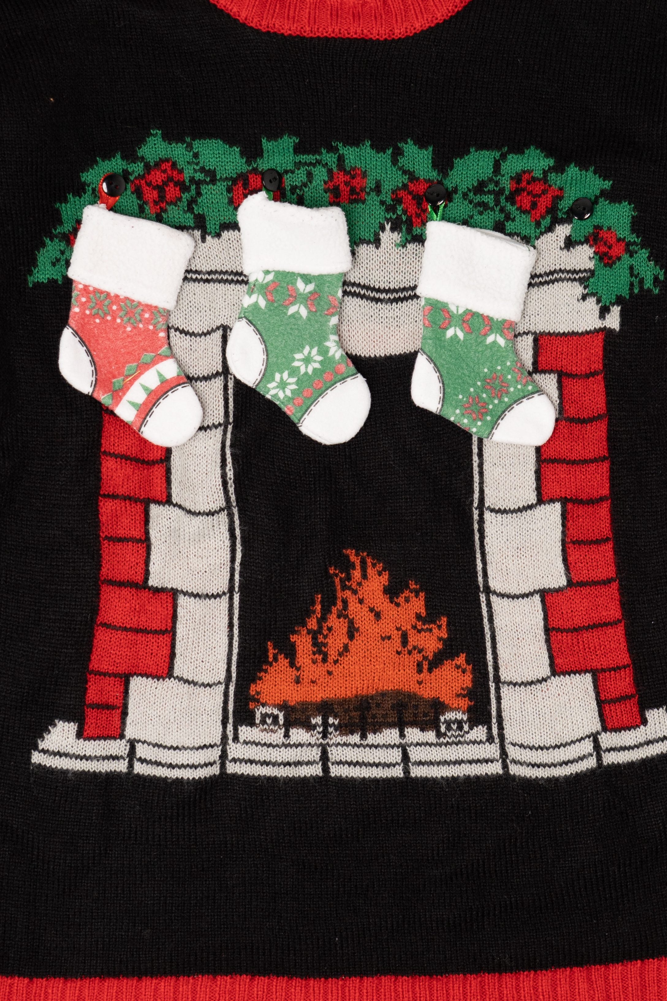Vintage Black Remod Stockings Ugly Christmas Pullover (1990s)