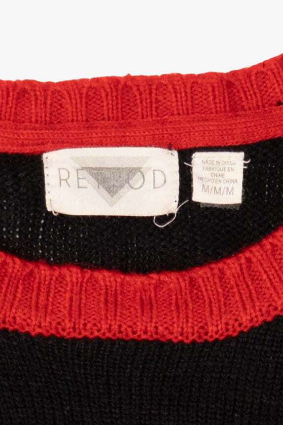 Vintage Black Remod Stockings Ugly Christmas Pullover (1990s)