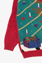 Vintage Red Holiday Traditions Nutcracker Under Tree Christmas Pullover (1990s)