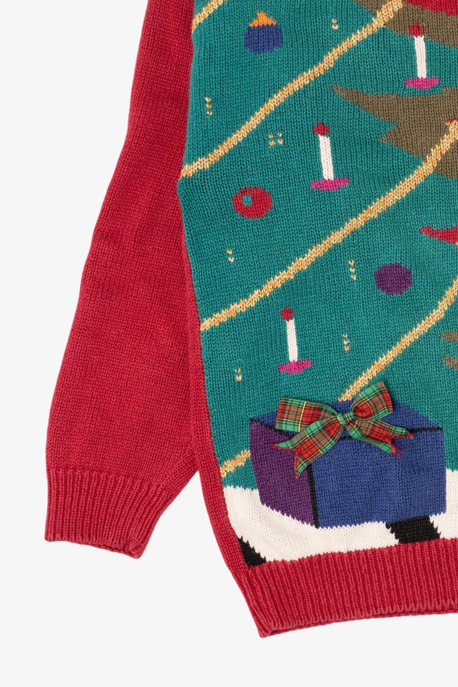 Vintage Red Holiday Traditions Nutcracker Under Tree Christmas Pullover (1990s)