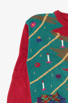 Vintage Red Holiday Traditions Nutcracker Under Tree Christmas Pullover (1990s)