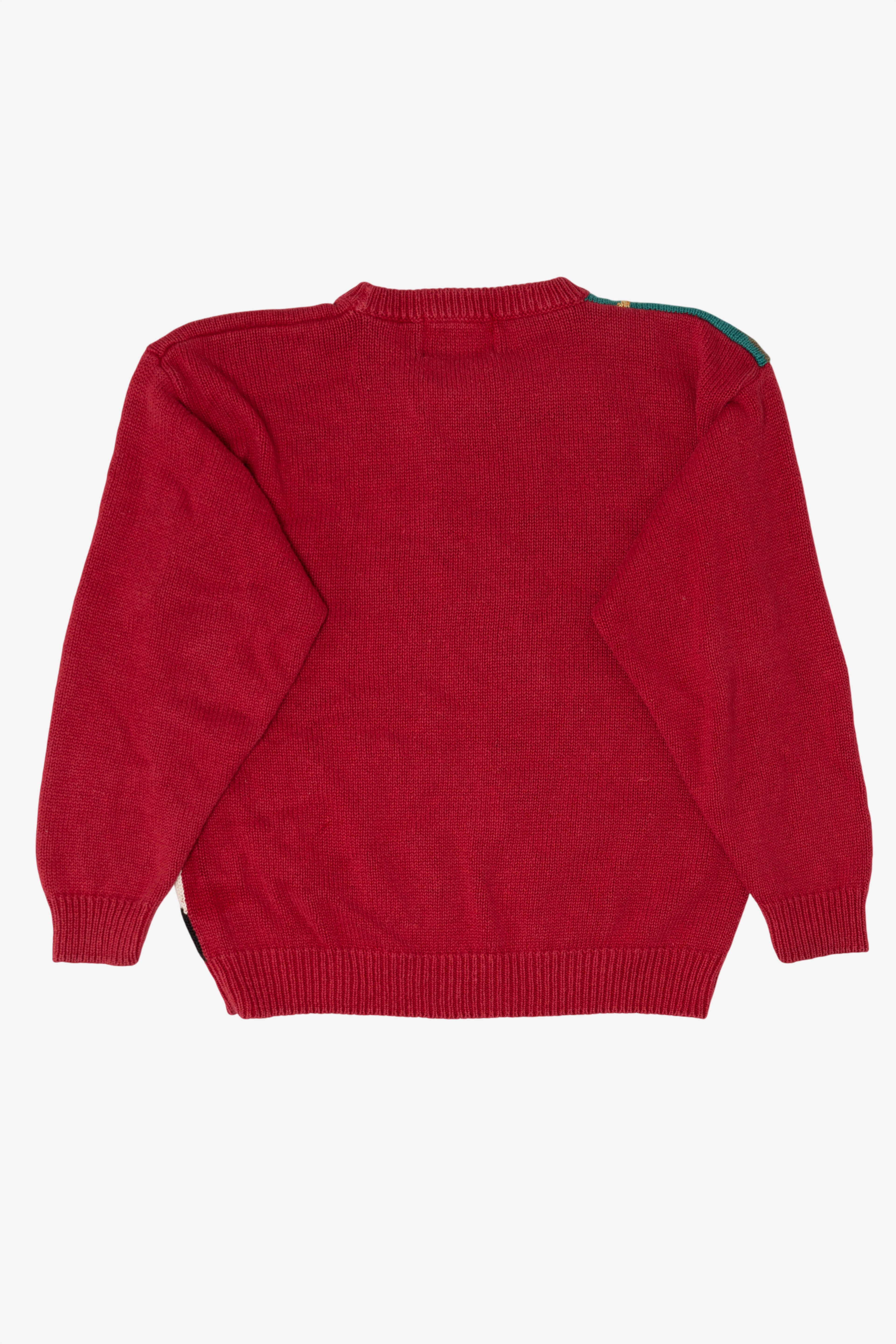 Vintage Red Holiday Traditions Nutcracker Under Tree Christmas Pullover (1990s)