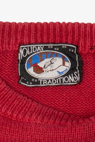 Vintage Red Holiday Traditions Nutcracker Under Tree Christmas Pullover (1990s)