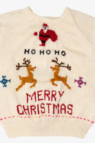 Vintage "Merry Christmas Happy New Year" Santa Ugly Christmas Pullover