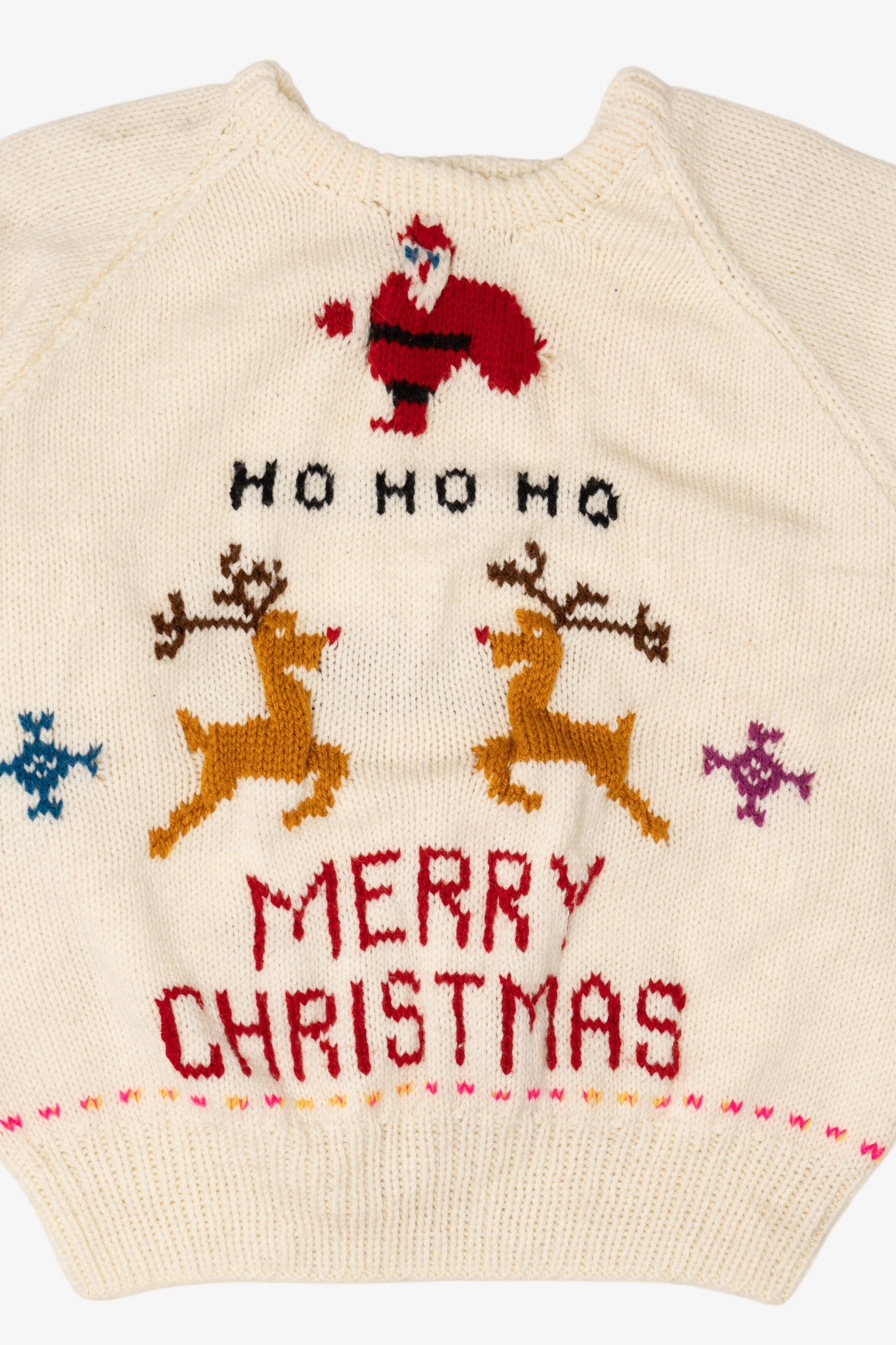 Vintage "Merry Christmas Happy New Year" Santa Ugly Christmas Pullover