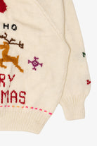 Vintage "Merry Christmas Happy New Year" Santa Ugly Christmas Pullover