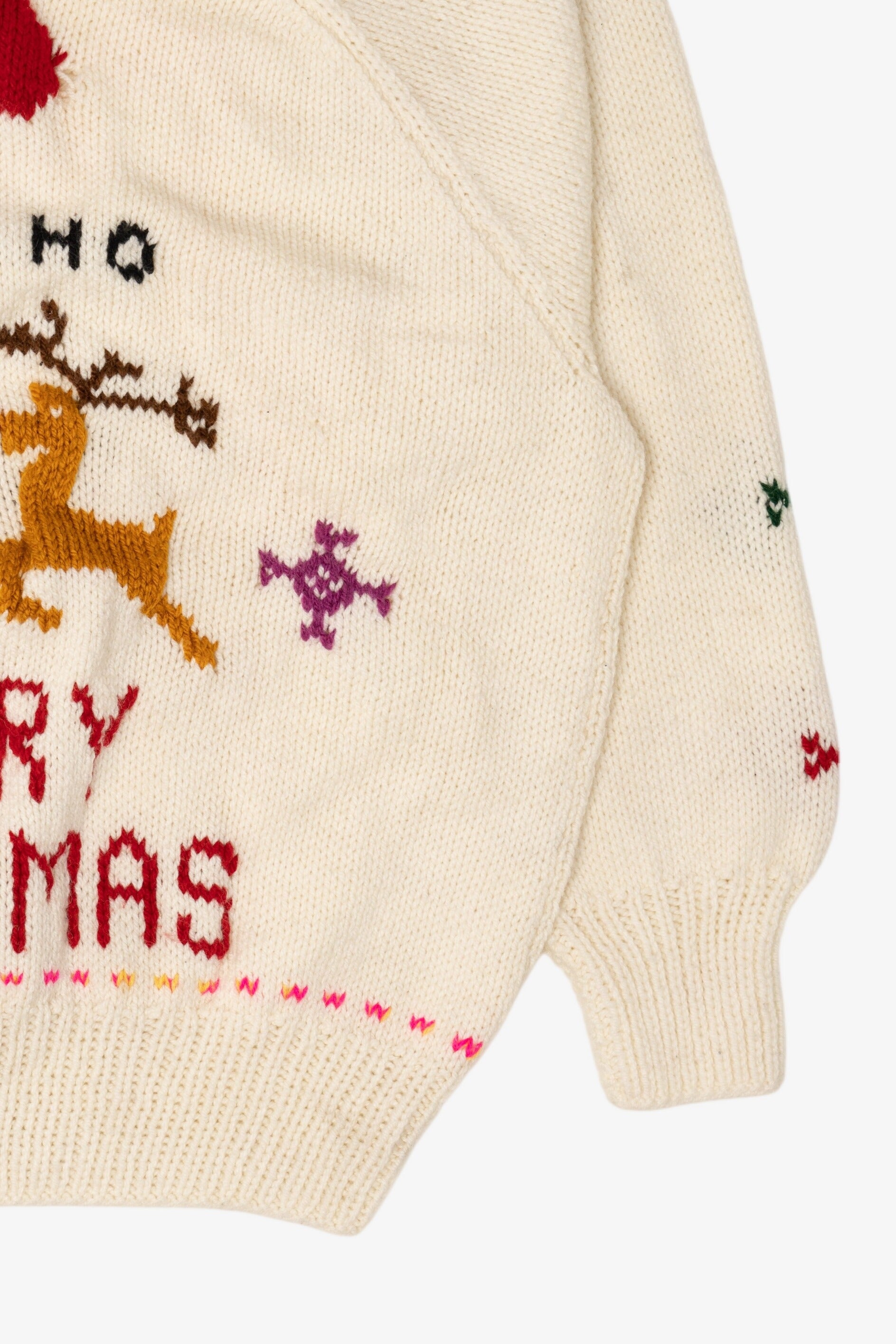 Vintage "Merry Christmas Happy New Year" Santa Ugly Christmas Pullover