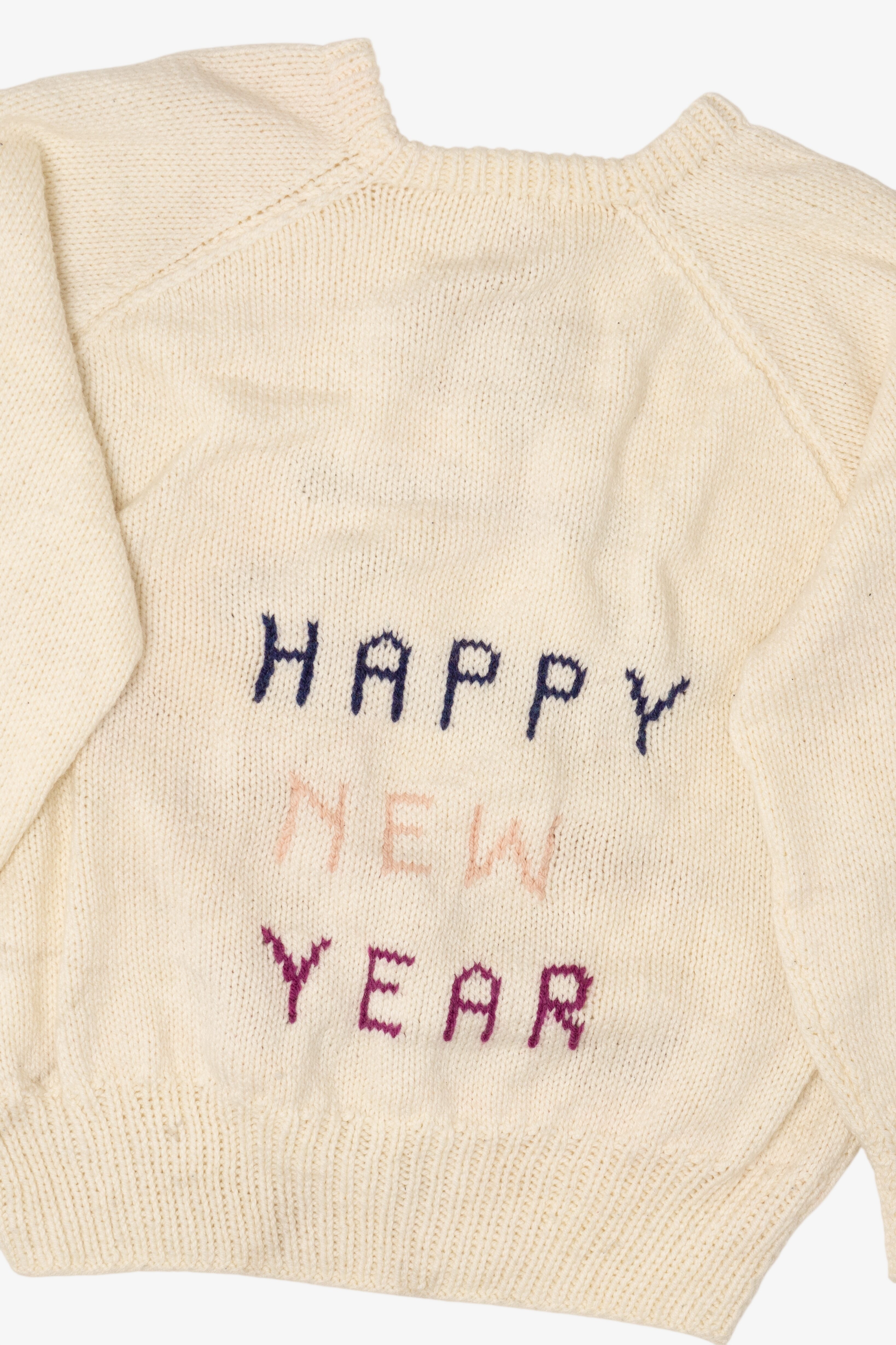 Vintage "Merry Christmas Happy New Year" Santa Ugly Christmas Pullover