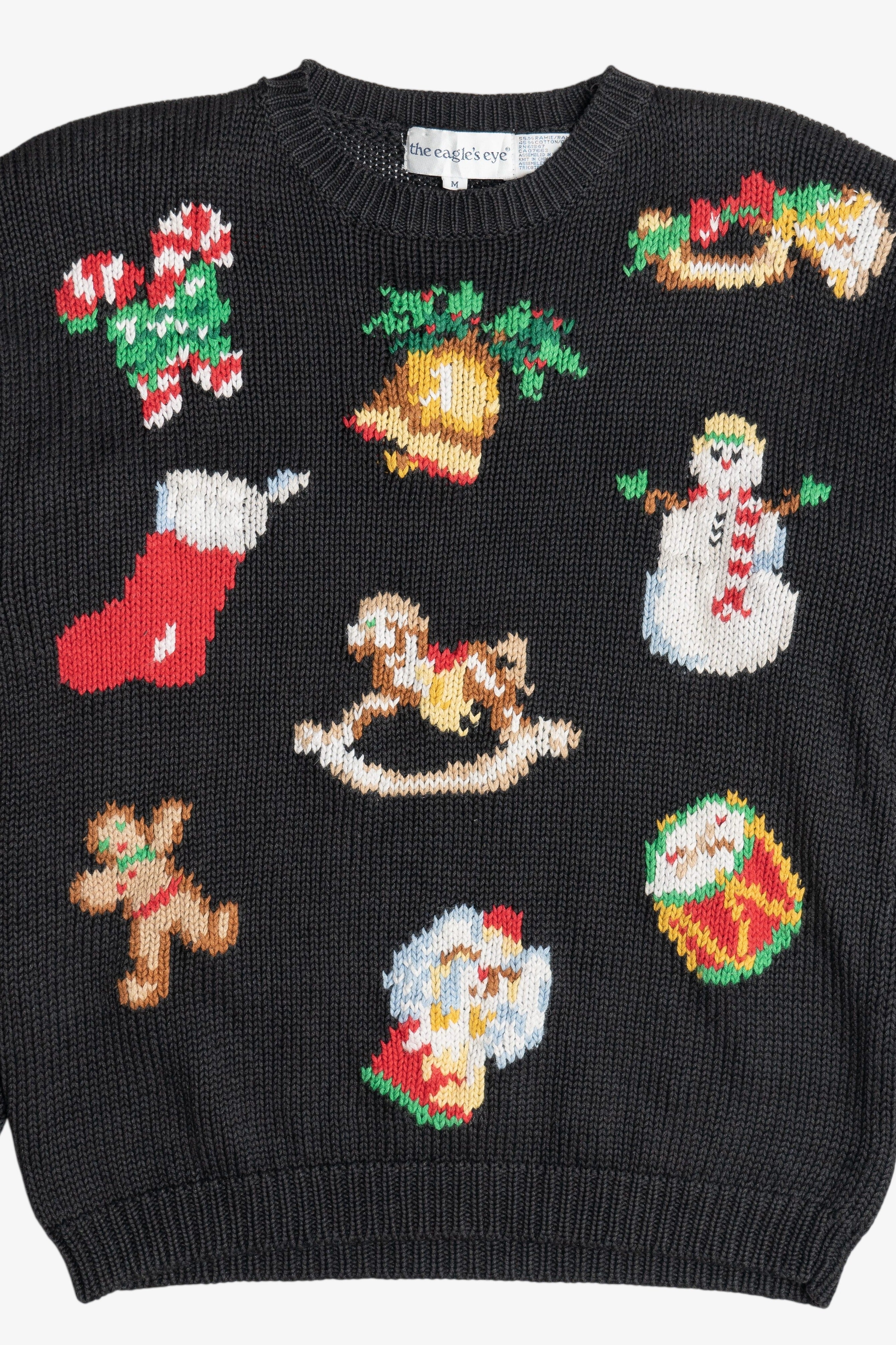Vintage The Eagle's Eye Distressed Ugly Christmas Sweater (1980s)