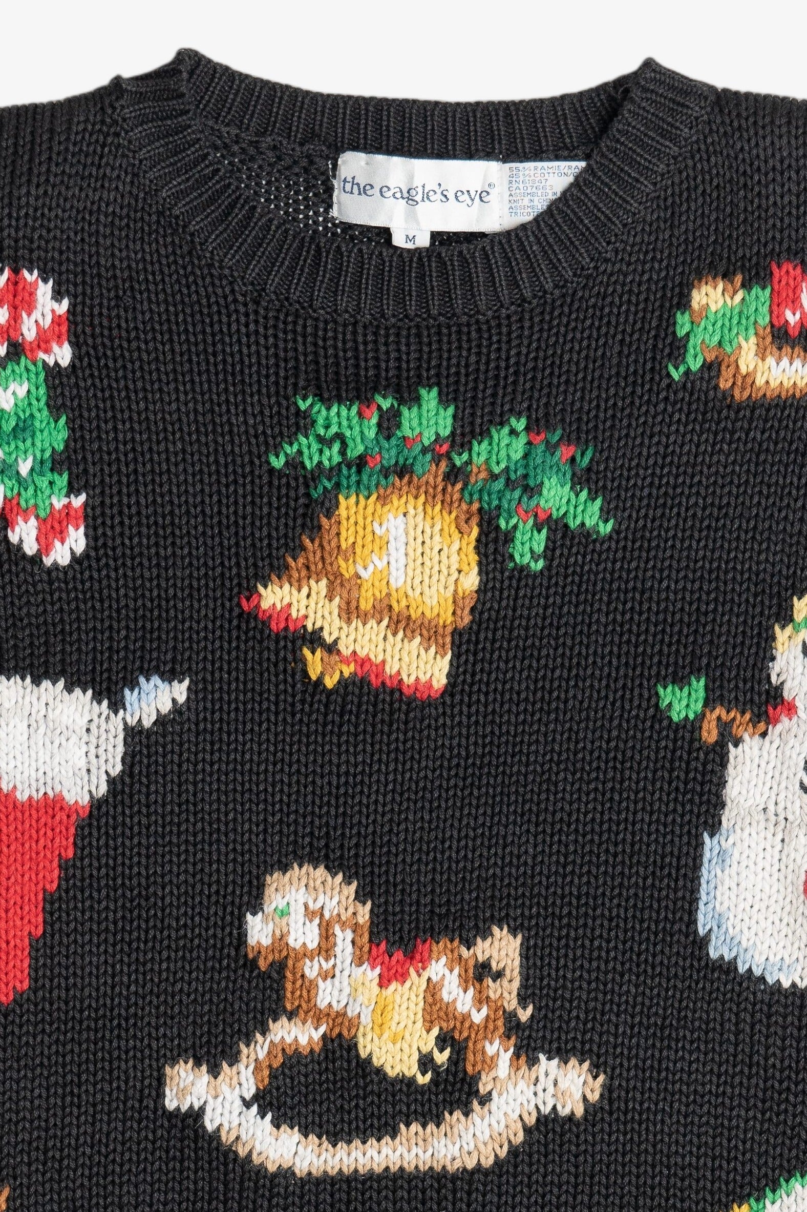 Vintage The Eagle's Eye Distressed Ugly Christmas Sweater (1980s)