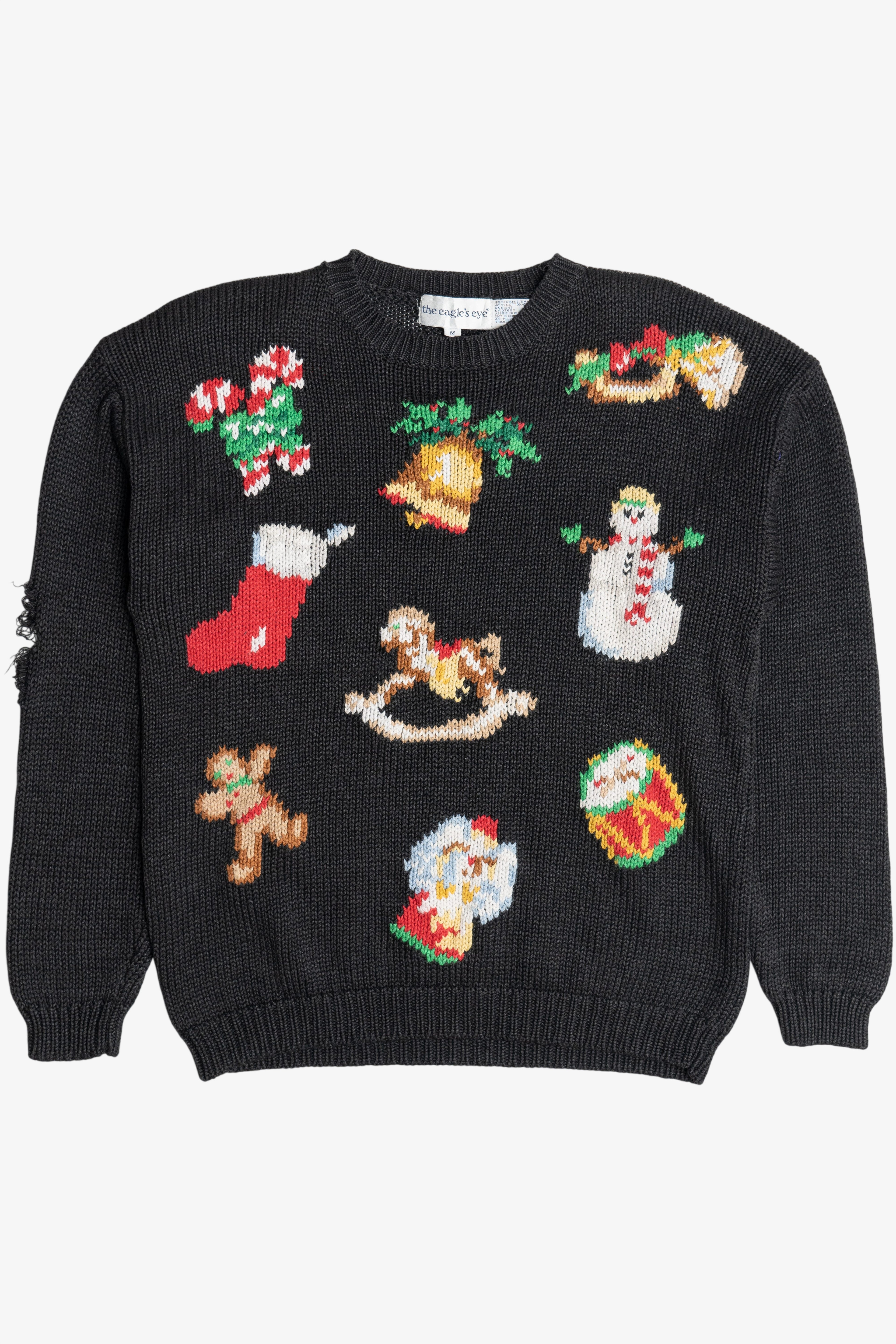 Vintage The Eagle's Eye Distressed Ugly Christmas Sweater (1980s)