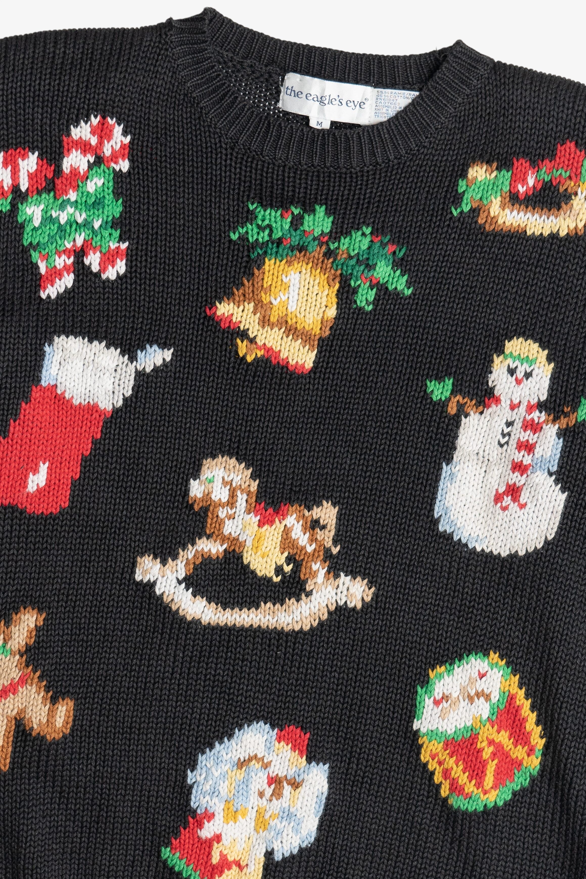 Vintage The Eagle's Eye Distressed Ugly Christmas Sweater (1980s)