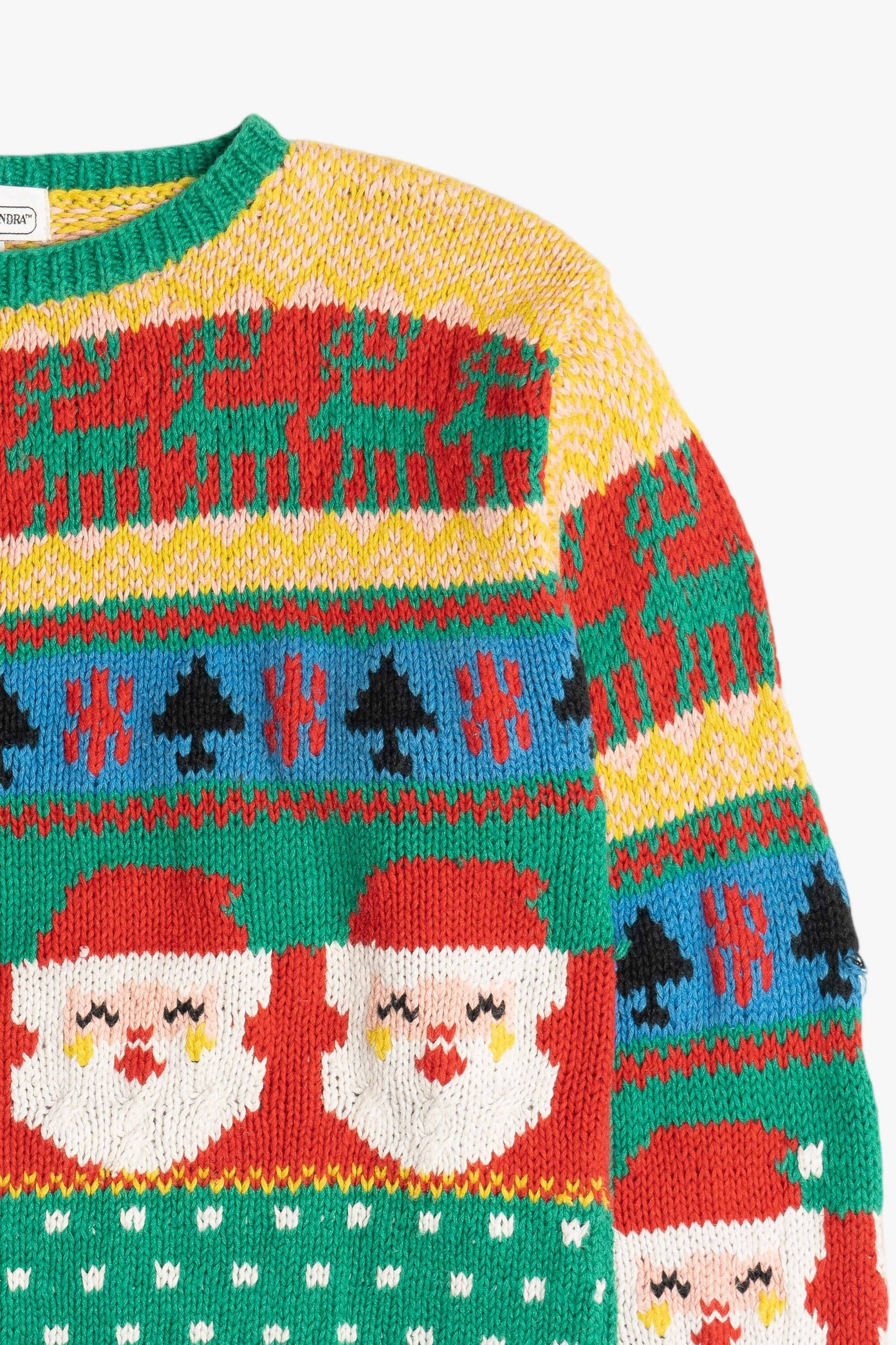 Vintage Lauren Alexandra Santas & Reindeer Ugly Christmas Sweater (1980s)