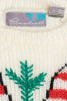 Vintage Embroidered Candy Canes Ugly Christmas Sweater (1980s)