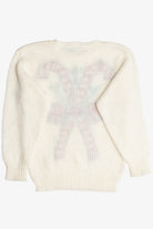 Vintage Embroidered Candy Canes Ugly Christmas Sweater (1980s)