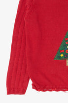 Vintage Kids Red Copper Key Tree Ugly Christmas Pullover (1990s)