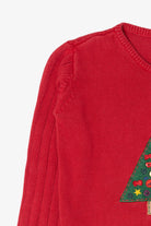 Vintage Kids Red Copper Key Tree Ugly Christmas Pullover (1990s)
