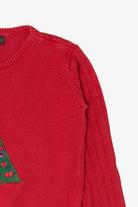 Vintage Kids Red Copper Key Tree Ugly Christmas Pullover (1990s)