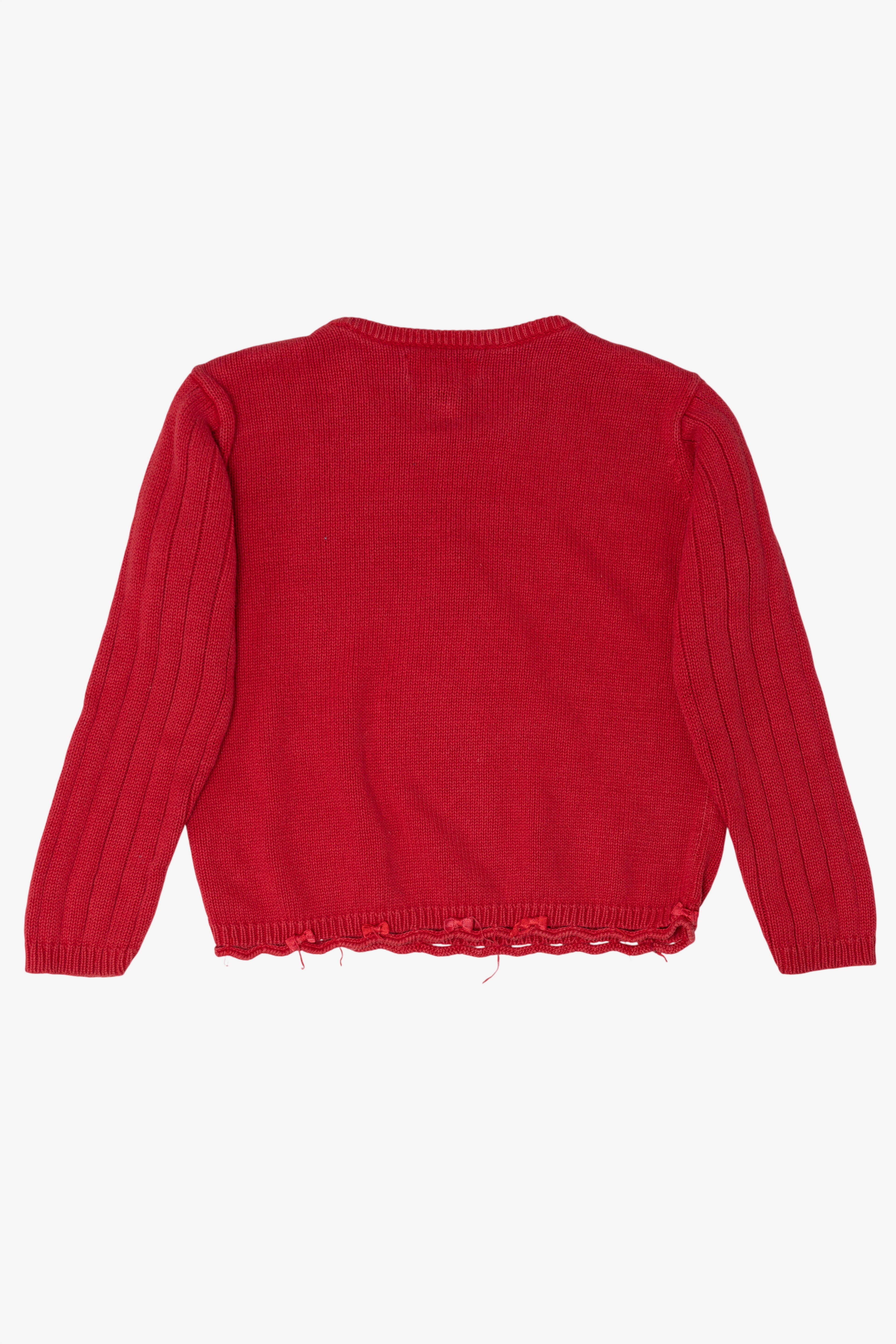 Vintage Kids Red Copper Key Tree Ugly Christmas Pullover (1990s)
