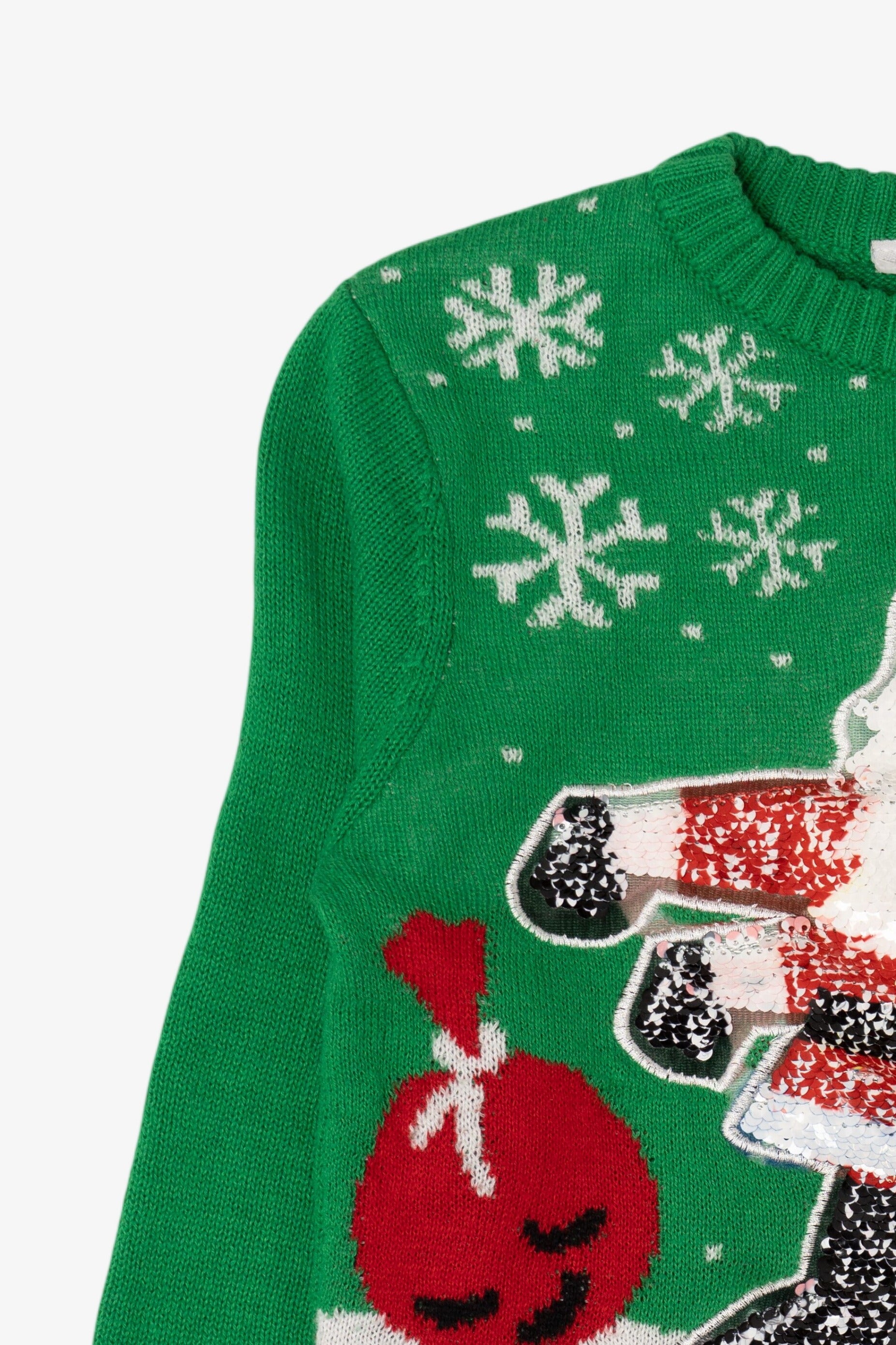 Green Kids "Santa Floss" Sequin Ugly Christmas Pullover (2010s)
