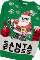 Green Kids "Santa Floss" Sequin Ugly Christmas Pullover (2010s)