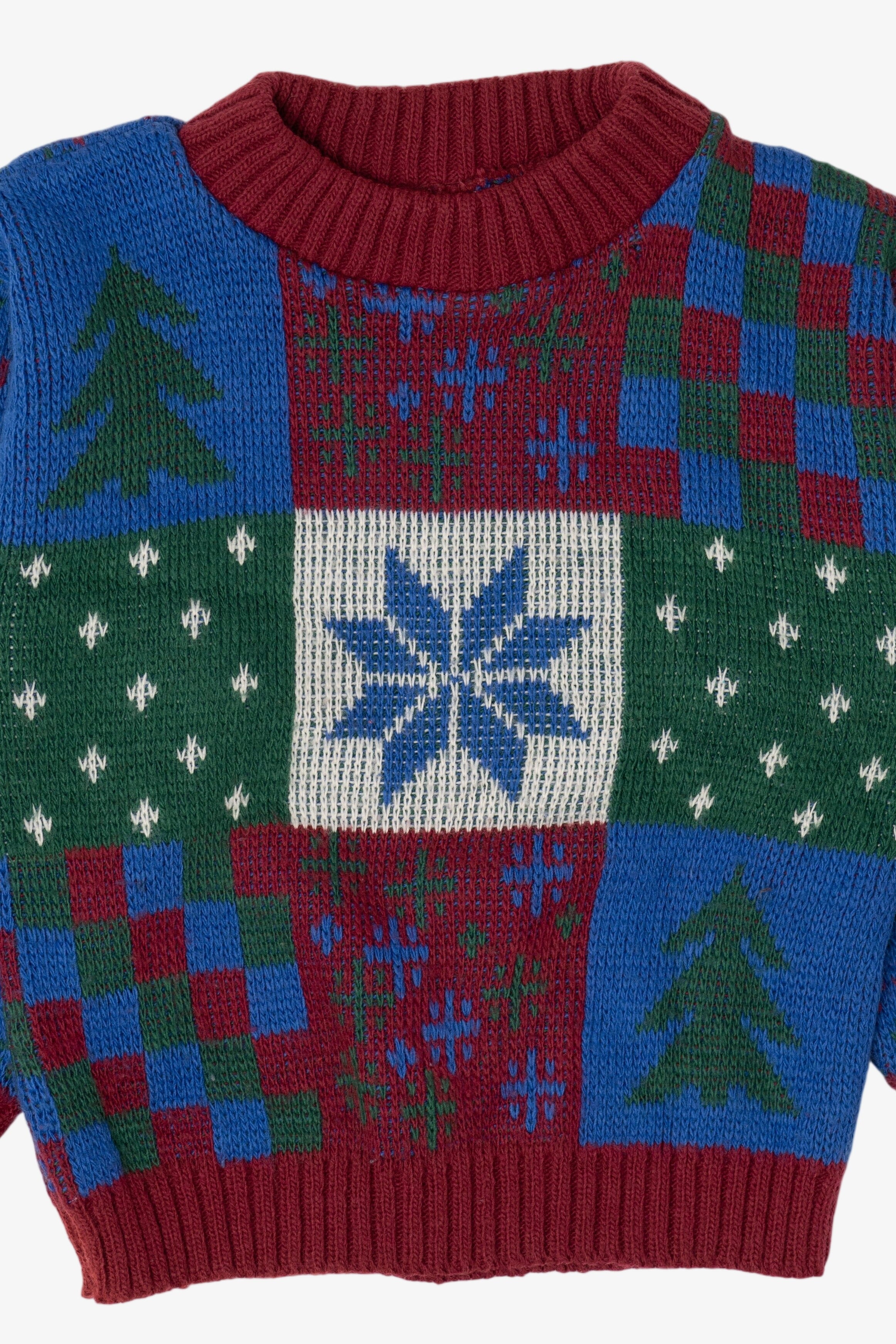 Vintage Kids Toddler Navy Blue Okie Dokie Ugly Christmas Pullover (1990s)
