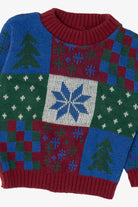 Vintage Kids Toddler Navy Blue Okie Dokie Ugly Christmas Pullover (1990s)