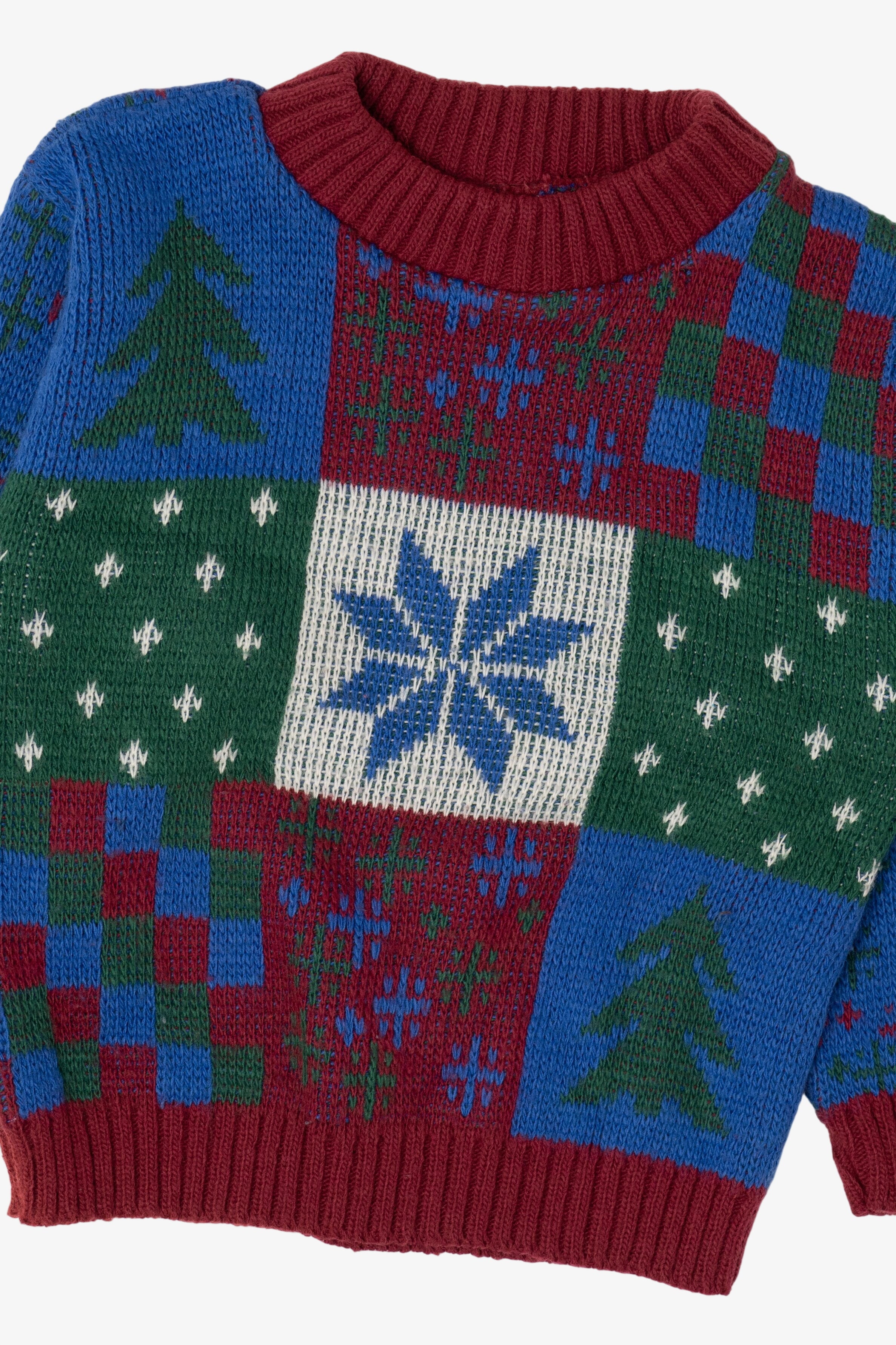 Vintage Kids Toddler Navy Blue Okie Dokie Ugly Christmas Pullover (1990s)
