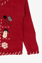 Vintage Kids Red Mandal Bay Snowmen Ugly Christmas Pullover (1990s)